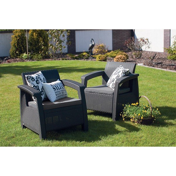 Poltrona da giardino grigio scuro Corfu - Keter-image-2