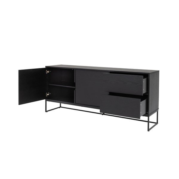 Cassettiera bassa nera in frassino 176x76 cm Lipp - Tenzo-image-4