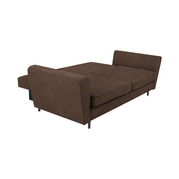 Hnědá třímístná rozkládací pohovka s úložným prostorem Cosmopolitan Design Lyon-image-4