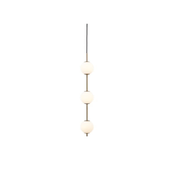 Lampadario LED color ottone in metallo con paralume in vetro ø 12 cm Audrey – UMAGE