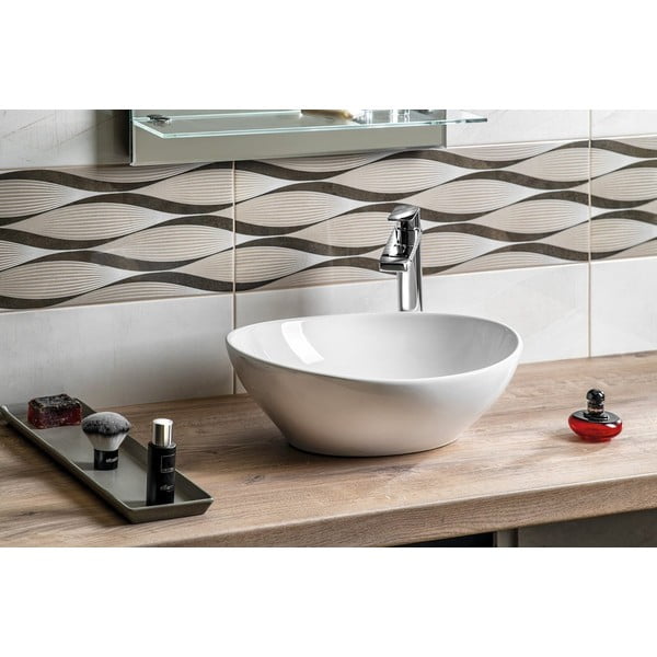 Lavabo bianco in ceramica 42x34 cm Aqualine  – Sapho-image-3