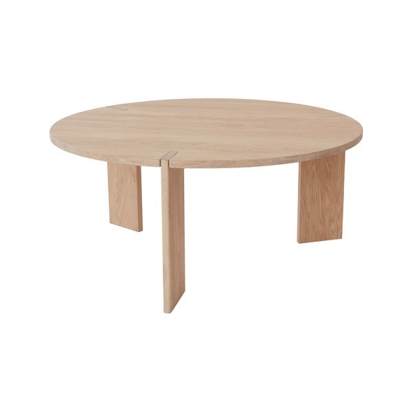 Tavolino da salotto rotondo di colore naturale in rovere massiccio ø 90 cm Oy – OYOY Living Design