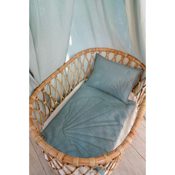 Set per culla in lino blu Eye of the Sea - Moi Mili-image-2