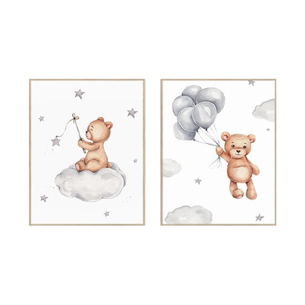 Set di quadri da bambini 2 pz 30x40 cm Teddy Bears – knor