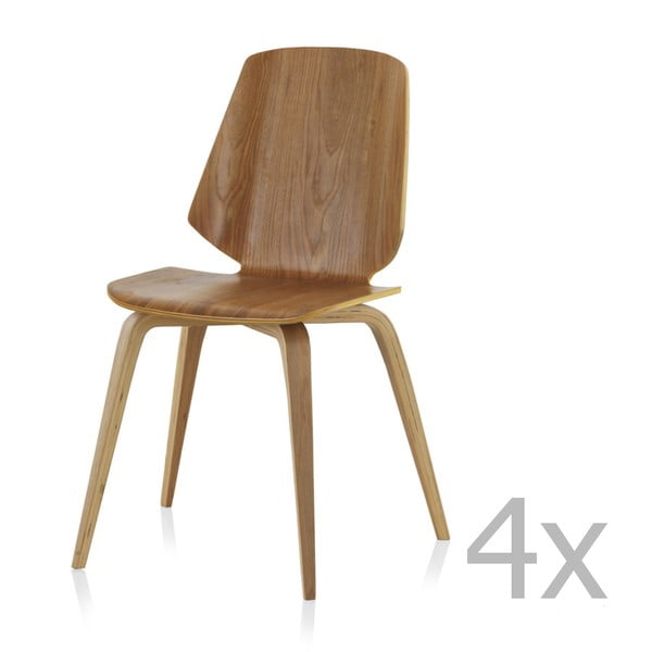Set di 4 sedie da pranzo Naturale - Geese