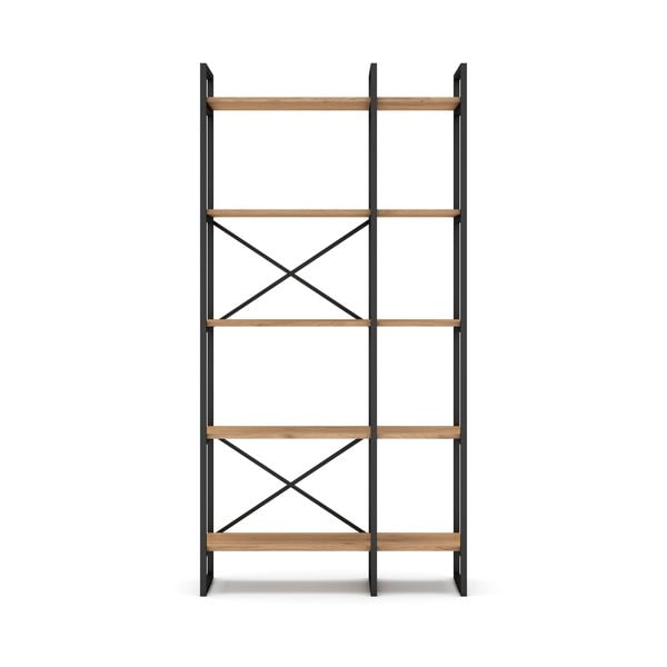 Scaffale in rovere nero/naturale 87,5x175 cm Dusan - Marckeric