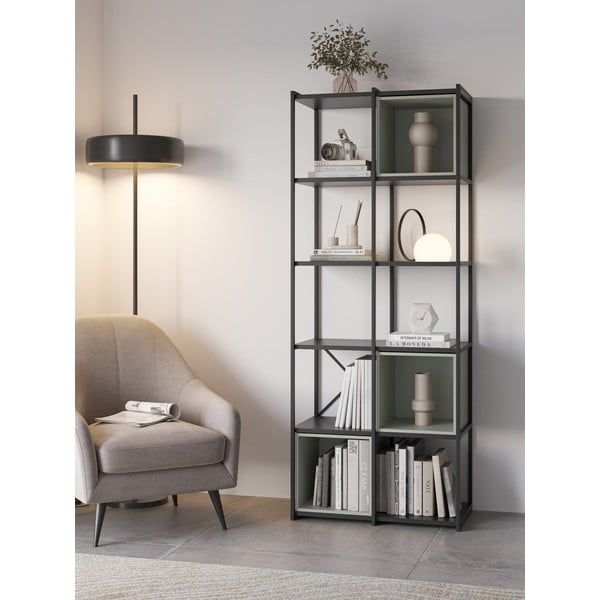 Libreria verde-nera 71x179 cm Anya - Marckeric-image-1