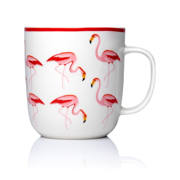 Hrnek z kostního porcelánu Sabichi Flamingo, 450 ml