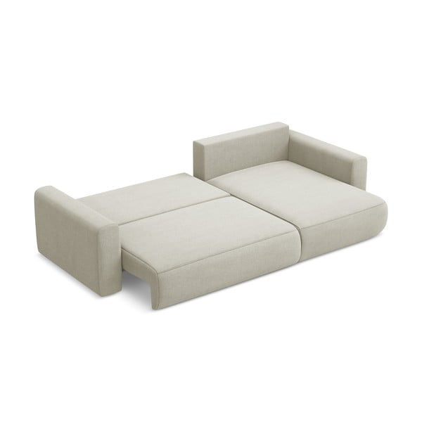 Divano angolare beige allungabile/con contenitore (con penisola a destra/con chaise lounge) Kapua – Makamii-image-3