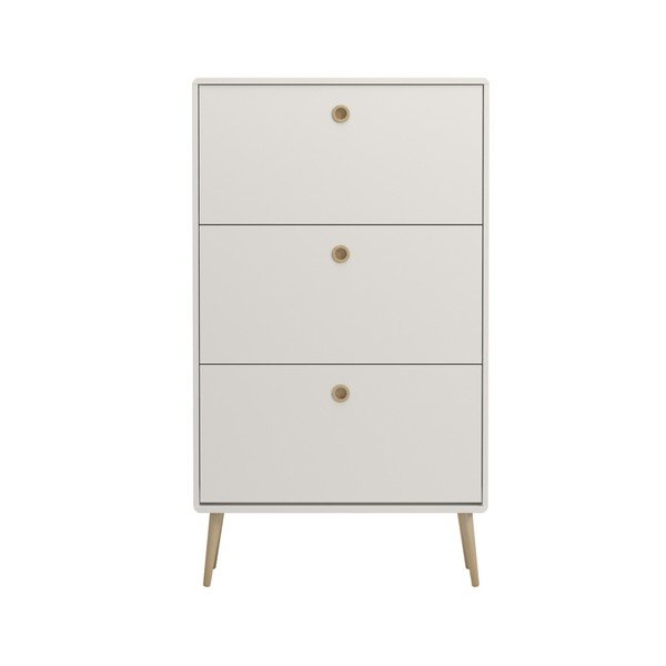 Scarpiera bianco panna con 3 cassetti Soft Line - Steens