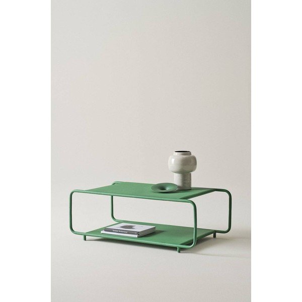 Tavolino da salotto verde in metallo 55x100 cm Anzac – Jotex-image-1
