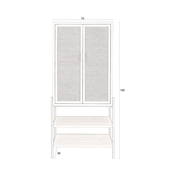 Armadietto nero in abete massiccio 70x160x36 cm Yasu – Dutchbone-image-3