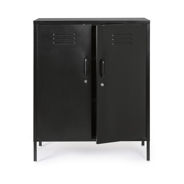 Armadietto nero in metallo con chiusura a chiave 80x101,5x40 cm Cambridge – Yes Everyday-image-2