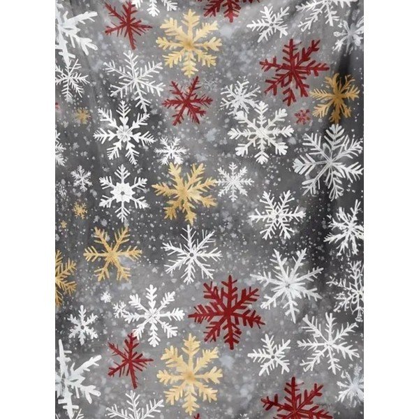 Coperta grigia in micropile a tema natalizio 150x200 cm Polar Flakes – My House-image-1