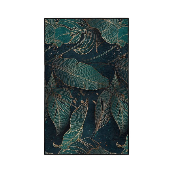 Tappeto color petrolio lavabile 120x180 cm Midnight Jungle – Mila Home