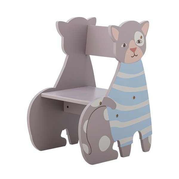 Sedia per bambini azzurra/grigia Mille – Bloomingville Mini-image-2