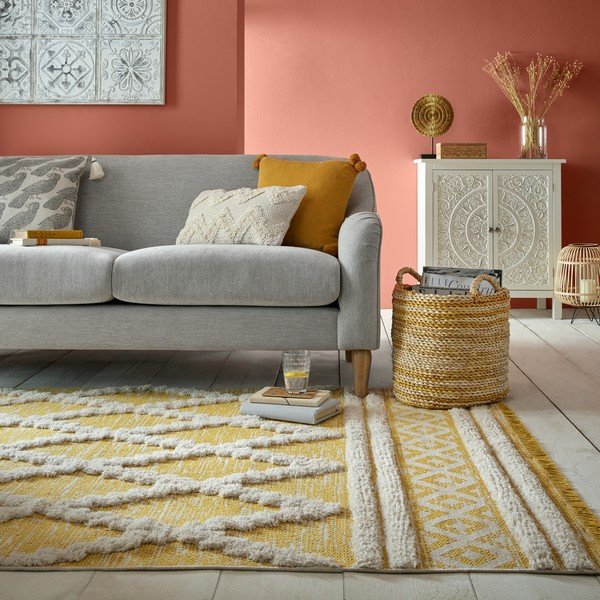 Tappeto giallo 160x230 cm Moroc Larache - Flair Rugs-image-1