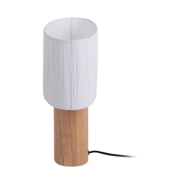 Lampada da tavolo con paralume in carta intrecciata di colore bianco e naturale (altezza 30,5 cm) Sheer Oval - Leitmotiv-image-4