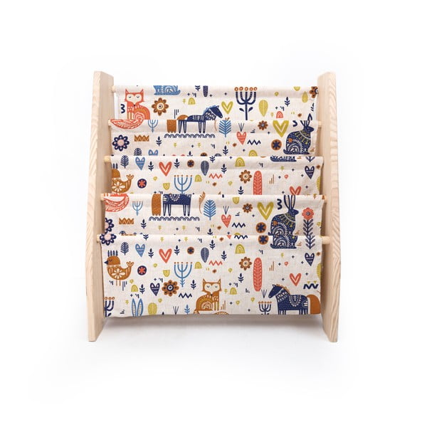 Libreria per bambini in tessuto beige 60x70 cm Nordic - Folkifreckles