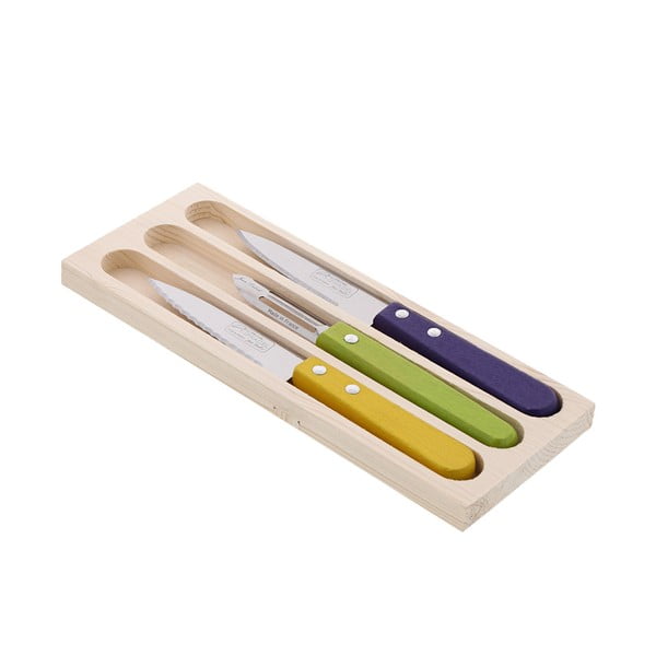 Set di 2 coltelli e pelaverdure in acciaio inossidabile in una confezione regalo per verdure - Jean Dubost