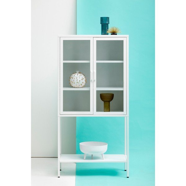 Vetrina bianca in acciaio 75x150x35 cm Acier – Premier Housewares-image-1