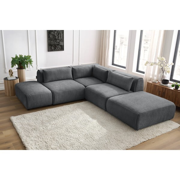 Divano angolare grigio (variabile) Jeanne - Bobochic Paris-image-1