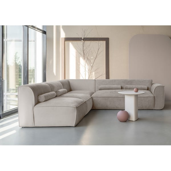 Divano angolare componibile beige (con penisola a sinistra) Flex Felix – Miuform-image-1