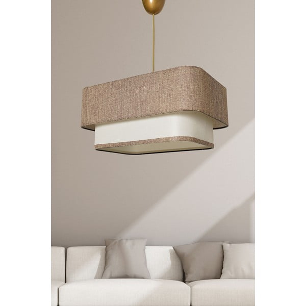 Lampadario beige/color crema con paralume in iuta Varianza – Opviq lights-image-1
