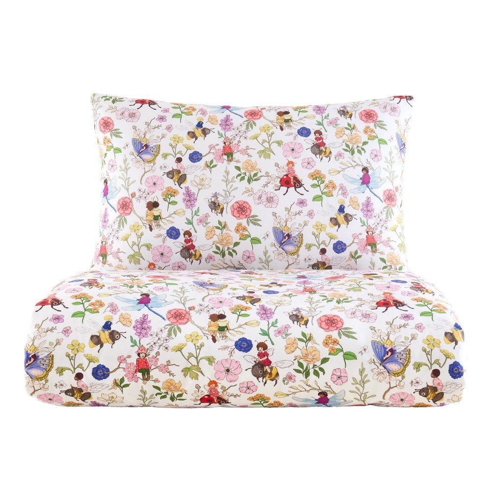 Set copripiumino e federa da bambini in cotone per letto matrimoniale 3 pezzi 200x200 cm Garden Friends – Belle & Boo | Biancheria da letto per bambini