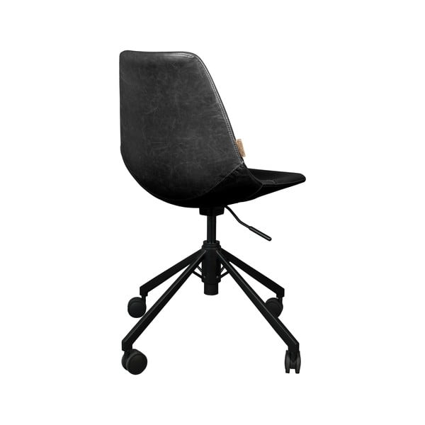 Sedia da ufficio nera su ruote Franky - Dutchbone-image-4