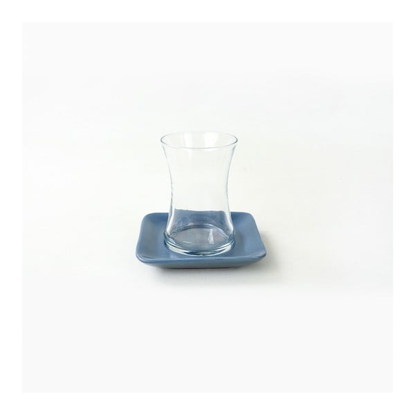 Set di piatti in ceramica bianca e blu da 21 pezzi - My Ceramic-image-3