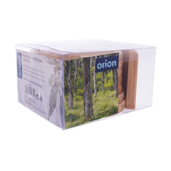 Set di sottobicchieri di colore naturale in legno 6 pz – Orion-image-2