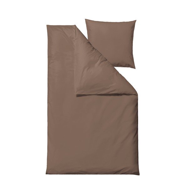Lenzuolo singolo esteso marrone in percalle di cotone 140x220 cm Crisp - Södahl-image-2