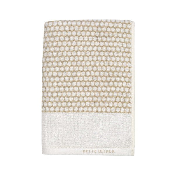 Asciugamano in cotone bianco e beige 70x140 cm Grid - Mette Ditmer Denmark