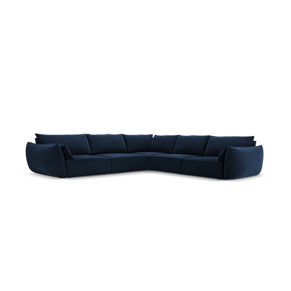 Divano angolare blu scuro con rivestimento in velluto Vanda – Mazzini Sofas-image-2