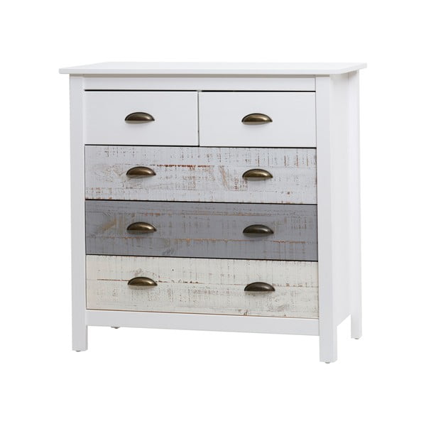 Cassettiera bianca e grigia con 4 cassetti , 79 x 80 cm Romantica - Marckeric-image-2