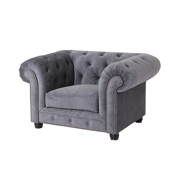 Poltrona grigia Orleans Velvet - Max Winzer-image-1