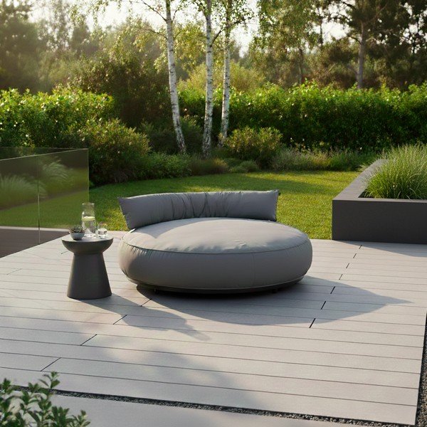 Letto da giardino imbottito grigio Emma - Hartman-image-1