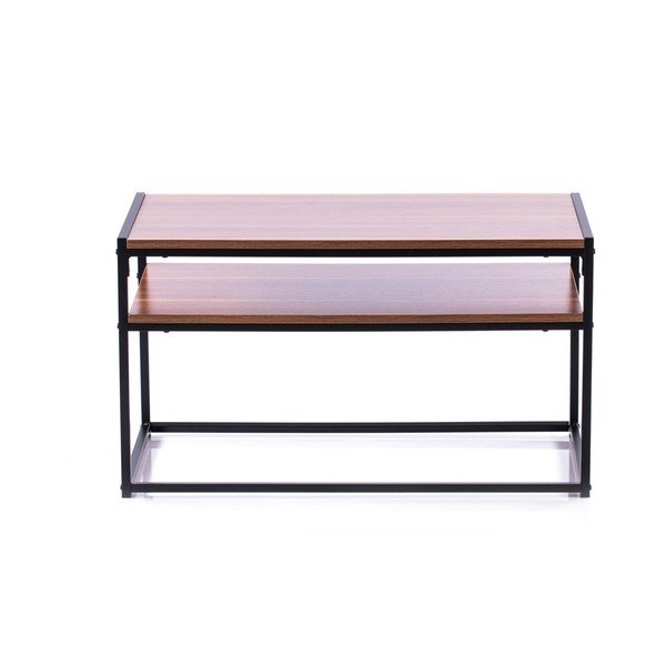 Tavolino marrone con piano in legno di noce 40x80 cm Pjan - Homede-image-2
