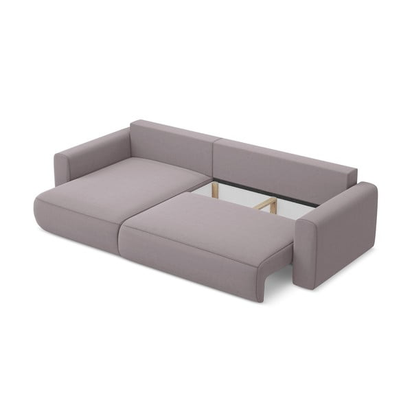 Divano angolare lavanda allungabile/con contenitore (con penisola a sinistra/con chaise lounge) con rivestimento in velluto Kapua – Makamii-image-3