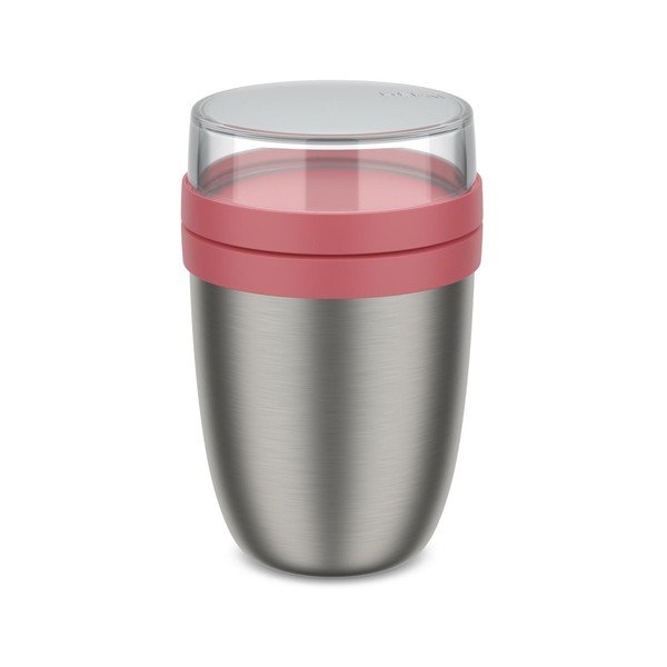 Borraccia termica rosso chiaro/argentata in acciaio inox 500 ml Ellipse – Mepal