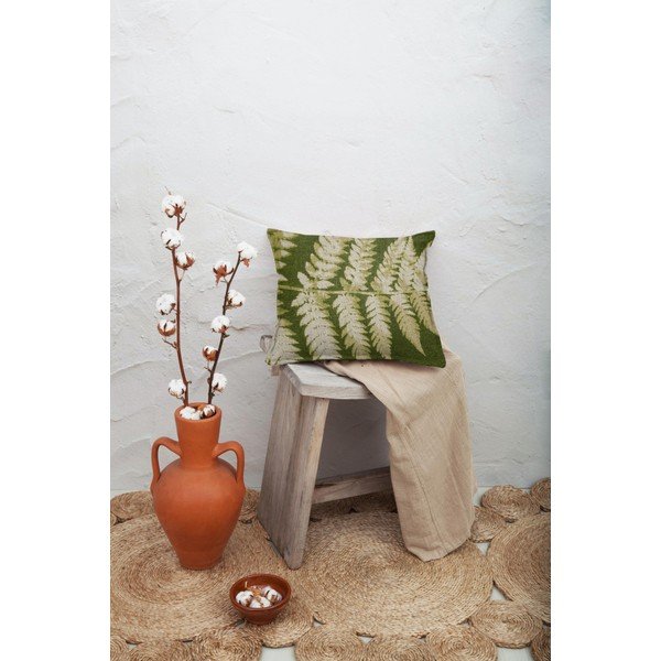 Cuscino verde con motivo a foglie Foglie, 45 x 45 cm - Really Nice Things-image-1