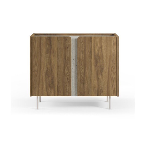 Armadietto di colore naturale con effetto rovere 100x82,5x40 cm Lucile – Marckeric
