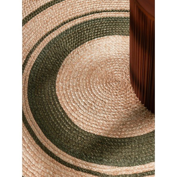 Tappeto rotondo di colore naturale in iuta reversibile/tessuto a mano ø 150 cm Basil – Hanse Home-image-2