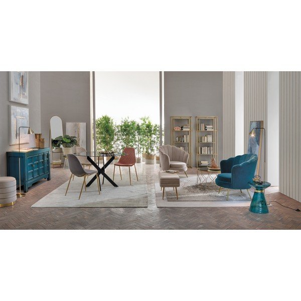 Libreria dorata in acciaio 68x172,5x28 cm Elenor – Bizzotto-image-3