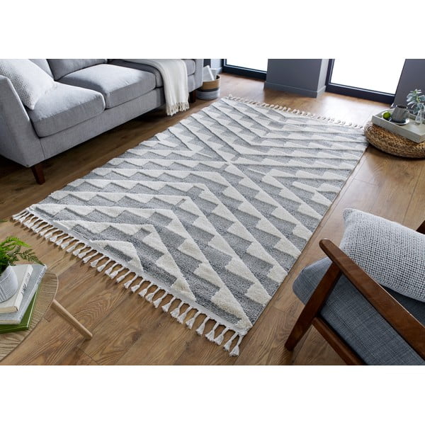 Tappeto Hampton crema e grigio, 120 x 170 cm - Flair Rugs-image-4