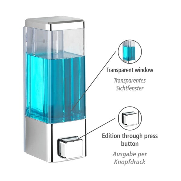 Dispenser di sapone in plastica a parete in argento 0,32 l Istres - Wenko-image-3