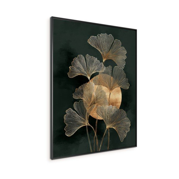Dipinto stampato con cornice inclusa 60x80 cm Gold Ginkgo – Styler-image-3