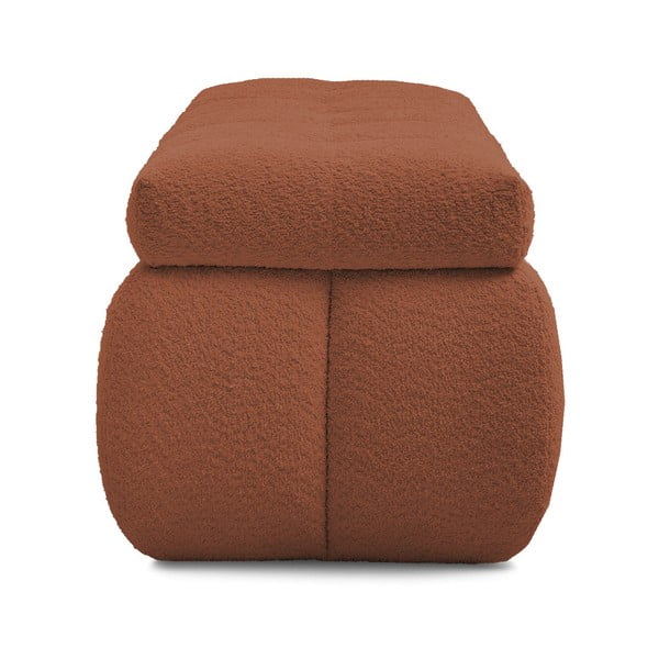 Panca in tessuto bouclé color mattone Mont Blanc - Bobochic Paris-image-3