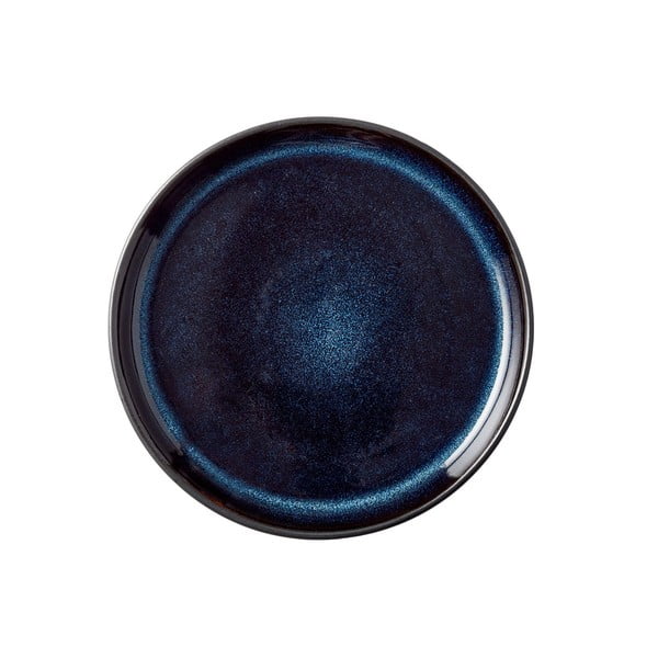 Piatto da dessert in gres nero e blu ø 17 cm Mensa - Bitz